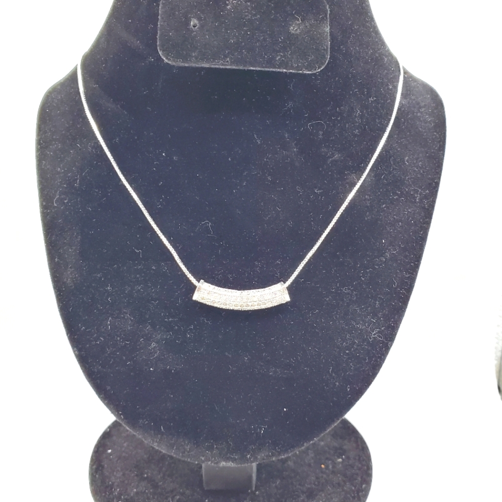 CZ diamond barrel necklace